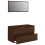Set de muebles baño 2 pzas madera contrachapada marrón roble de vidaXL, Muebles de baño - Ref: Foro24-815740, Precio: 64,55 €...