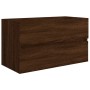 Set de muebles baño 2 pzas madera contrachapada marrón roble de vidaXL, Muebles de baño - Ref: Foro24-815740, Precio: 64,55 €...