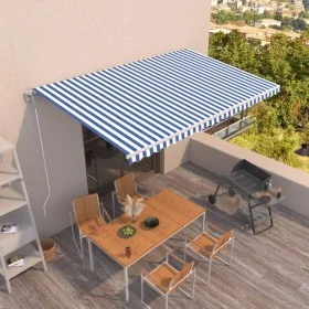 Toldo retráctil automático azul y blanco 500x350 cm de vidaXL, Toldos - Ref: Foro24-3069026, Precio: 506,34 €, Descuento: %