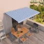 Toldo retráctil automático azul y blanco 500x350 cm de vidaXL, Toldos - Ref: Foro24-3069026, Precio: 506,34 €, Descuento: %