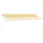 Toldo de pie automático amarillo y blanco 500x350 cm de vidaXL, Toldos - Ref: Foro24-3069668, Precio: 615,14 €, Descuento: %