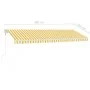 Toldo de pie automático amarillo y blanco 500x350 cm de vidaXL, Toldos - Ref: Foro24-3069668, Precio: 686,11 €, Descuento: %