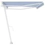 Toldo de pie automático azul y blanco 500x350 cm de vidaXL, Toldos - Ref: Foro24-3069666, Precio: 690,37 €, Descuento: %