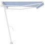 Toldo de pie automático azul y blanco 500x350 cm de vidaXL, Toldos - Ref: Foro24-3069666, Precio: 604,27 €, Descuento: %