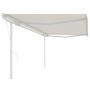 Toldo retráctil automático con postes crema 5x3,5 m de vidaXL, Toldos - Ref: Foro24-3070067, Precio: 596,06 €, Descuento: %