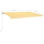 Toldo retráctil automático con postes amarillo y blanco 5x3,5 m de vidaXL, Toldos - Ref: Foro24-3070068, Precio: 595,95 €, De...