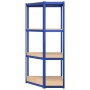 Estanterías 4 niveles 2 uds acero y madera contrachapada azul de vidaXL, Estanterías industriales - Ref: Foro24-3154147, Prec...