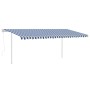 Toldo retráctil automático con postes azul y blanco 5x3,5 m de vidaXL, Toldos - Ref: Foro24-3070066, Precio: 584,67 €, Descue...