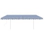 Toldo retráctil automático con postes azul y blanco 5x3,5 m de vidaXL, Toldos - Ref: Foro24-3070066, Precio: 584,67 €, Descue...