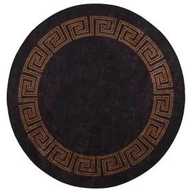 Alfombra lavable antideslizante negro y dorado φ120 cm de vidaXL, Alfombras - Ref: Foro24-337933, Precio: 29,04 €, Descuento: %