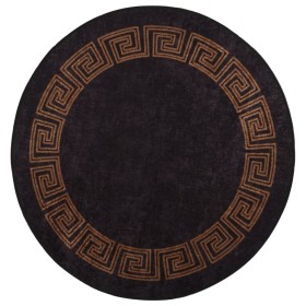 Alfombra lavable antideslizante negro y dorado φ120 cm de vidaXL, Alfombras - Ref: Foro24-337933, Precio: 29,51 €, Descuento: %