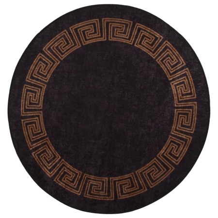 Alfombra lavable antideslizante negro y dorado φ120 cm de vidaXL, Alfombras - Ref: Foro24-337933, Precio: 29,51 €, Descuento: %