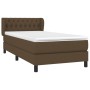 Cama box spring con colchón tela marrón oscuro 90x190 cm de vidaXL, Camas y somieres - Ref: Foro24-3126448, Precio: 300,10 €,...