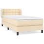 Cama box spring con colchón tela color crema 90x190 cm de vidaXL, Camas y somieres - Ref: Foro24-3126530, Precio: 336,13 €, D...