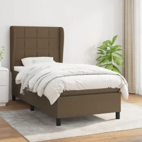 Boxspringbett mit dunkelbrauner Stoffmatratze 90x190 cm von vidaXL, Betten und Lattenroste - Ref: Foro24-3127928, Preis: 338,...