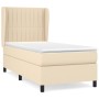 Cama box spring con colchón tela color crema 90x190 cm de vidaXL, Camas y somieres - Ref: Foro24-3128090, Precio: 384,73 €, D...