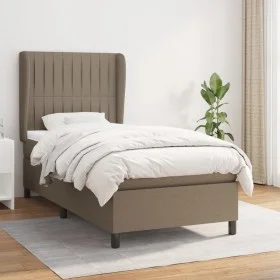 Box spring bed with taupe gray fabric mattress 90x190 cm by vidaXL, Beds and slatted bases - Ref: Foro24-3128089, Price: 368,...