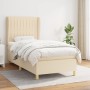 Cama box spring con colchón tela color crema 90x190 cm de vidaXL, Camas y somieres - Ref: Foro24-3128650, Precio: 384,25 €, D...