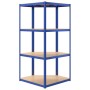 Estanterías 4 niveles 2 uds acero y madera contrachapada azul de vidaXL, Estanterías industriales - Ref: Foro24-3154147, Prec...
