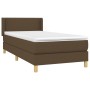 Cama box spring con colchón tela marrón oscuro 90x190 cm de vidaXL, Camas y somieres - Ref: Foro24-3130156, Precio: 283,81 €,...