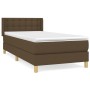 Cama box spring con colchón tela marrón oscuro 90x190 cm de vidaXL, Camas y somieres - Ref: Foro24-3130556, Precio: 290,40 €,...