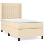 Cama box spring con colchón tela color crema 90x190 cm de vidaXL, Camas y somieres - Ref: Foro24-3131558, Precio: 360,46 €, D...