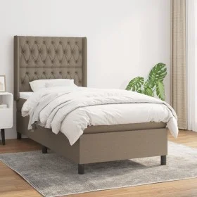 Box spring bed with taupe gray fabric mattress 90x190 cm by vidaXL, Beds and slatted bases - Ref: Foro24-3131637, Price: 385,...