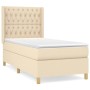 Cama box spring con colchón tela color crema 90x190 cm de vidaXL, Camas y somieres - Ref: Foro24-3132198, Precio: 376,56 €, D...