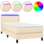 Cama box spring colchón y luces LED tela color crema 90x190 cm de vidaXL, Camas y somieres - Ref: Foro24-3133042, Precio: 319...