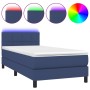 Cama box spring colchón y luces LED tela azul 80x200 cm de vidaXL, Camas y somieres - Ref: Foro24-3133115, Precio: 290,35 €, ...