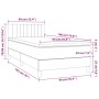 Cama box spring con colchón LED tela marrón oscuro 90x190 cm de vidaXL, Camas y somieres - Ref: Foro24-3133840, Precio: 279,4...