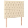 Cama box spring colchón y luces LED tela color crema 90x190 cm de vidaXL, Camas y somieres - Ref: Foro24-3135082, Precio: 364...
