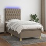 Cama box spring colchón y luces LED tela gris taupe 90x190 cm de vidaXL, Camas y somieres - Ref: Foro24-3135641, Precio: 371,...