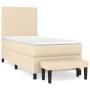 Cama box spring con colchón tela color crema 90x190 cm de vidaXL, Camas y somieres - Ref: Foro24-3136402, Precio: 400,95 €, D...
