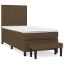 Cama box spring con colchón tela marrón oscuro 90x190 cm de vidaXL, Camas y somieres - Ref: Foro24-3136560, Precio: 366,92 €,...