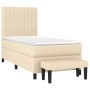 Cama box spring con colchón tela color crema 90x190 cm de vidaXL, Camas y somieres - Ref: Foro24-3136722, Precio: 402,63 €, D...