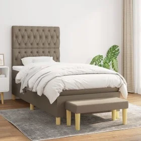 Boxspringbett mit taupegrauer Stoffmatratze 90x190 cm von vidaXL, Betten und Lattenroste - Ref: Foro24-3137361, Preis: 420,98...