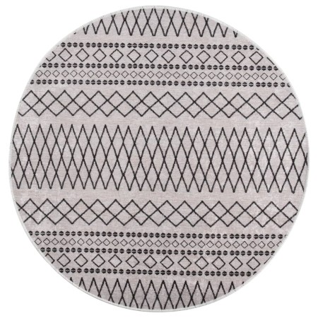 Alfombra lavable antideslizante negro y blanco φ120 cm de vidaXL, Alfombras - Ref: Foro24-337975, Precio: 22,63 €, Descuento: %