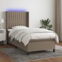 Cama box spring colchón y luces LED tela gris taupe 90x190 cm de vidaXL, Camas y somieres - Ref: Foro24-3138441, Precio: 359,...