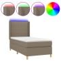 Cama box spring colchón y luces LED tela gris taupe 90x190 cm de vidaXL, Camas y somieres - Ref: Foro24-3139001, Precio: 360,...