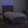 Cama box spring colchón y luces LED tela gris taupe 90x190 cm de vidaXL, Camas y somieres - Ref: Foro24-3139081, Precio: 383,...