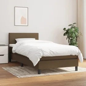 Box spring bed with dark brown fabric mattress 90x190 cm by vidaXL, Beds and slatted bases - Ref: Foro24-3139860, Price: 286,...