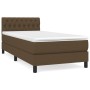 Cama box spring con colchón tela marrón oscuro 90x190 cm de vidaXL, Camas y somieres - Ref: Foro24-3140260, Precio: 285,91 €,...