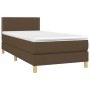 Cama box spring con colchón tela marrón oscuro 90x190 cm de vidaXL, Camas y somieres - Ref: Foro24-3140500, Precio: 274,38 €,...