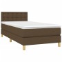 Cama box spring con colchón tela marrón oscuro 90x190 cm de vidaXL, Camas y somieres - Ref: Foro24-3140900, Precio: 280,76 €,...
