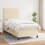 Cama box spring con colchón tela color crema 90x190 cm de vidaXL, Camas y somieres - Ref: Foro24-3141902, Precio: 365,76 €, D...