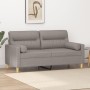 Sofá de 2 plazas con cojines tela gris taupe 140 cm en Sofás | Comprar online en Foru.es