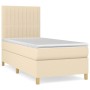 Cama box spring con colchón tela color crema 90x190 cm de vidaXL, Camas y somieres - Ref: Foro24-3142462, Precio: 364,63 €, D...