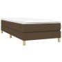 Cama box spring con colchón tela marrón oscuro 90x190 cm de vidaXL, Camas y somieres - Ref: Foro24-3144138, Precio: 242,51 €,...