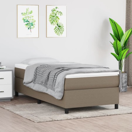 Cama box spring con colchón tela gris taupe 90x190 cm de vidaXL, Camas y somieres - Ref: Foro24-3144387, Precio: 284,39 €, De...